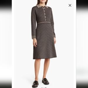 Max Studio Collared Long Sleeve Heavy Knit Dress